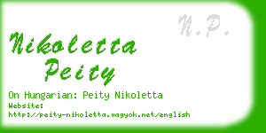 nikoletta peity business card